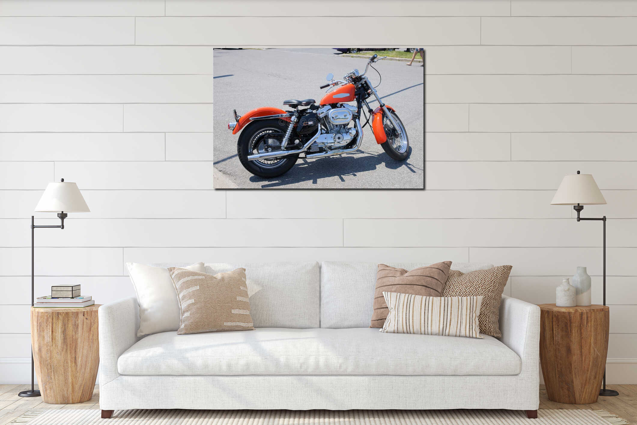 Canvas hanging interior mockup