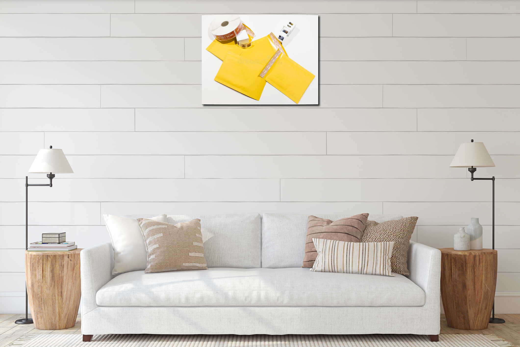 Canvas hanging interior mockup