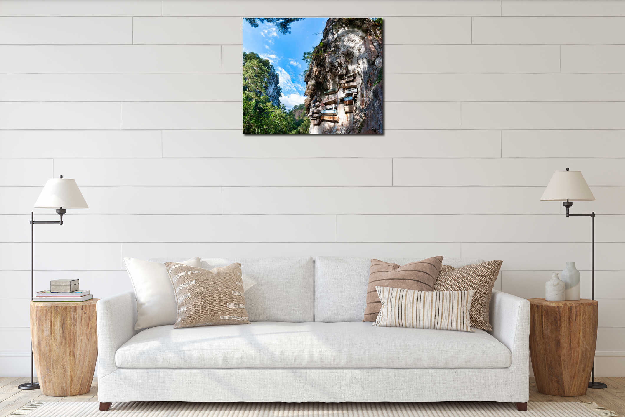 Canvas hanging interior mockup
