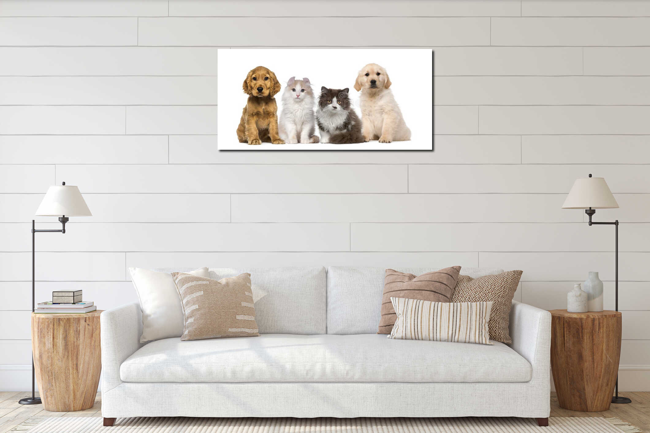 Canvas hanging interior mockup