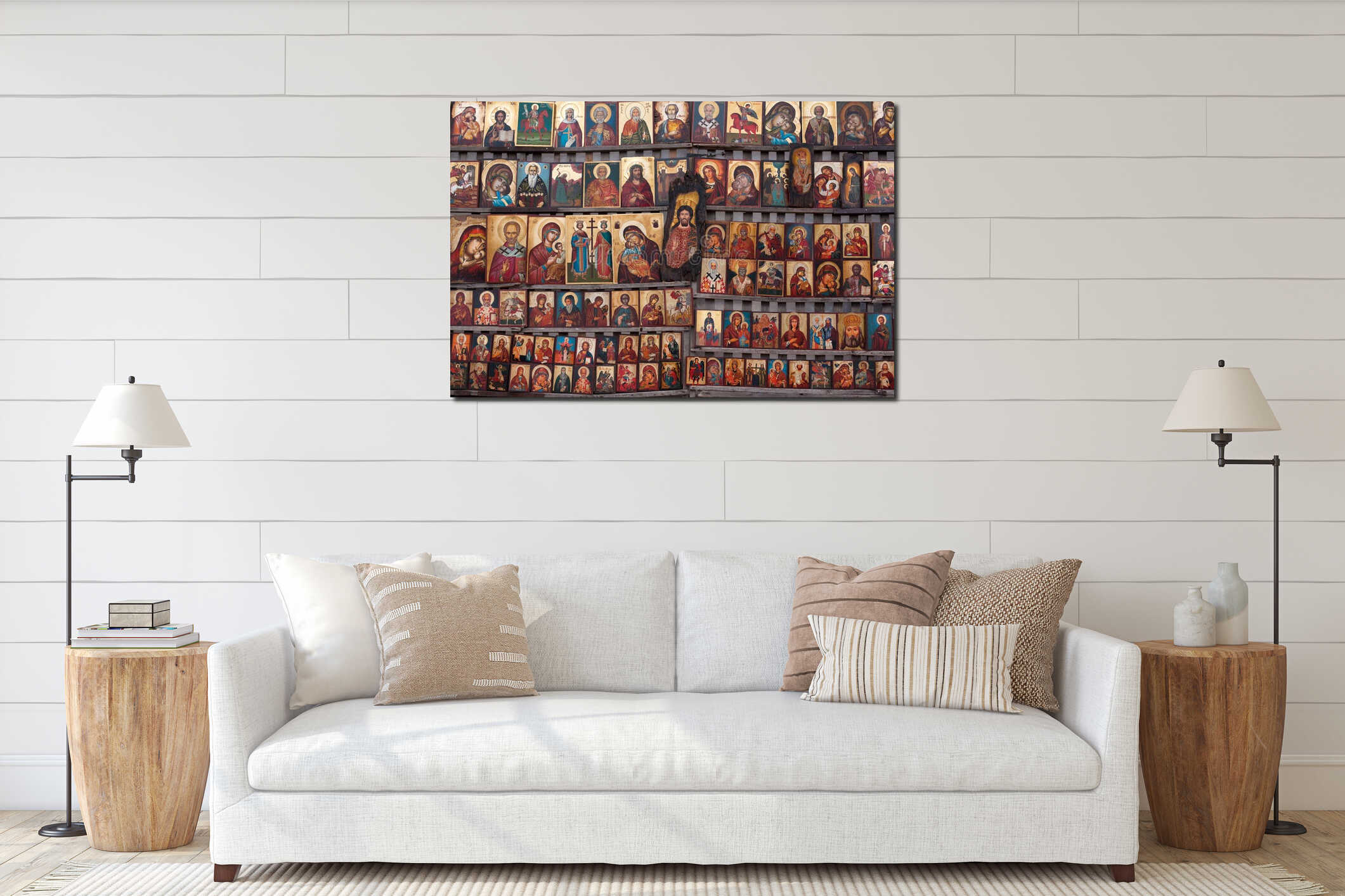 Canvas hanging interior mockup