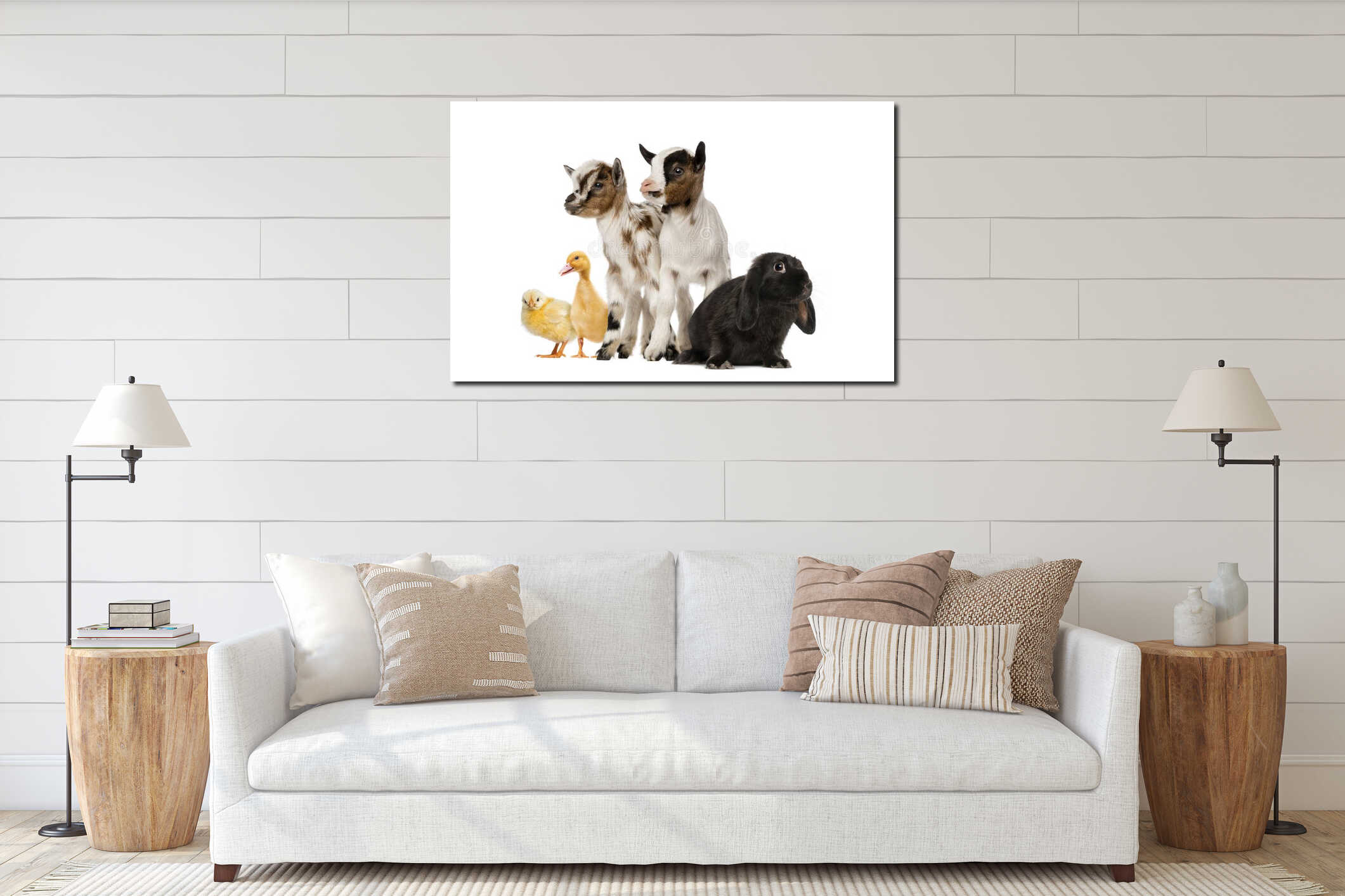 Canvas hanging interior mockup