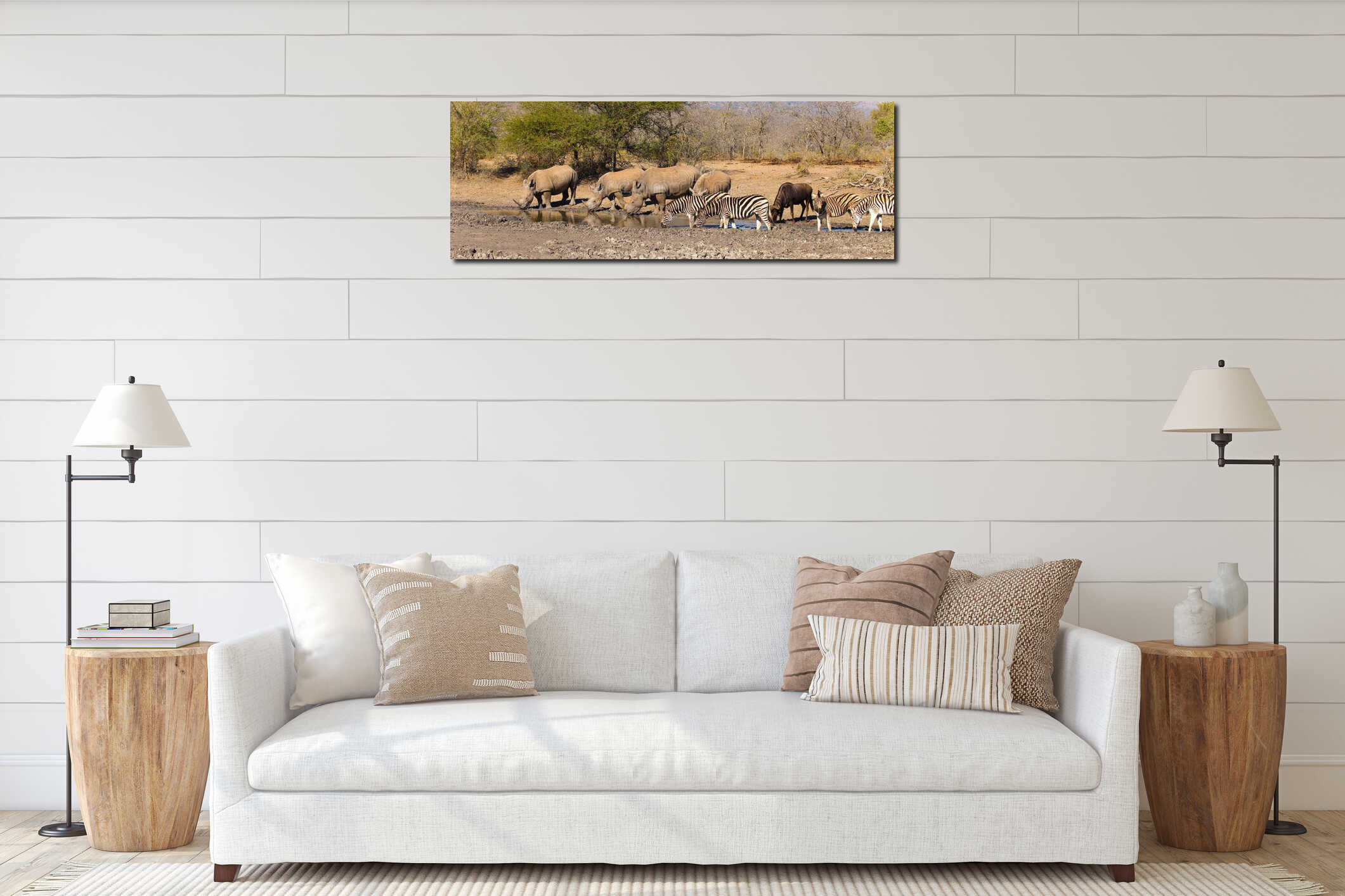 Canvas hanging interior mockup