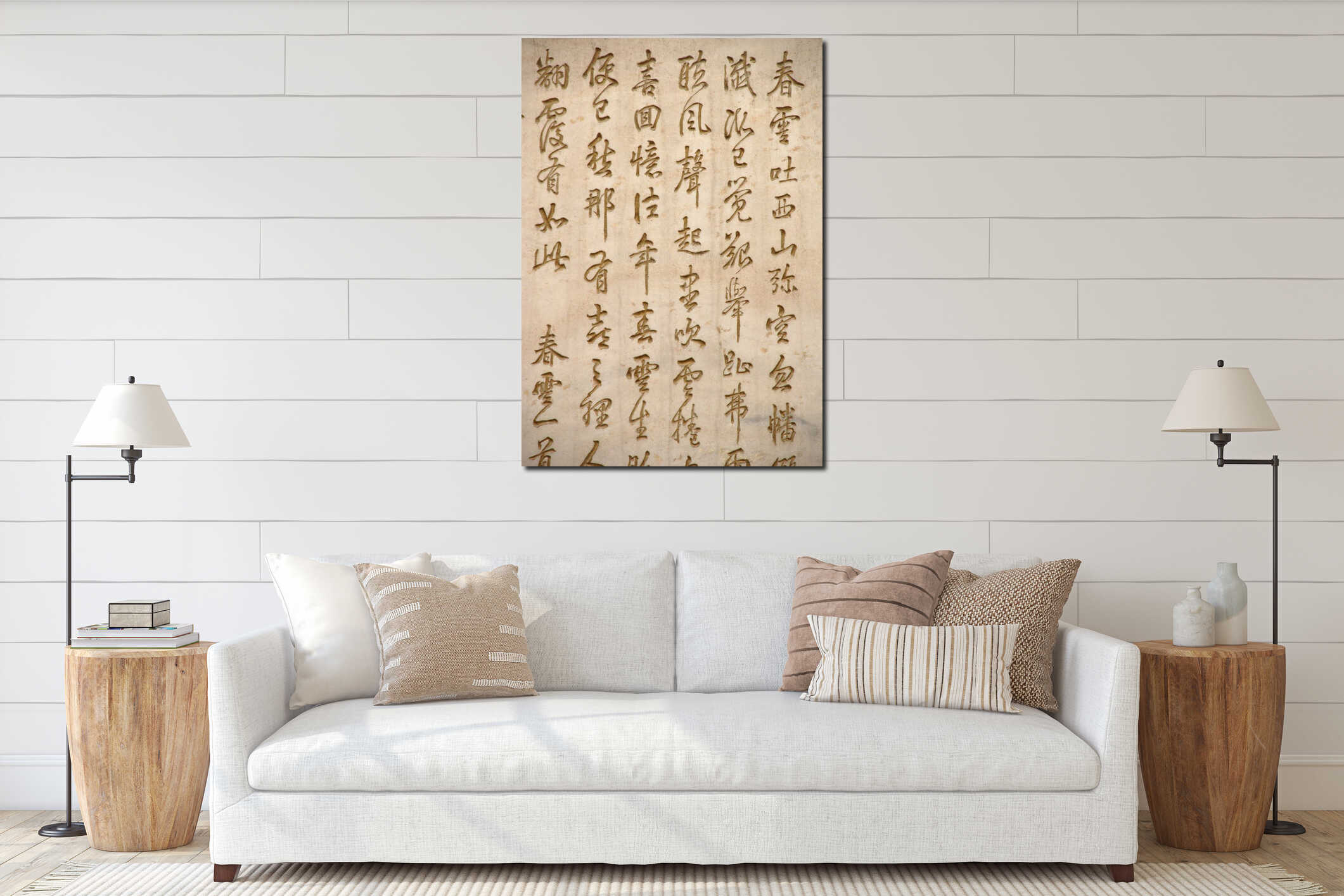 Canvas hanging interior mockup