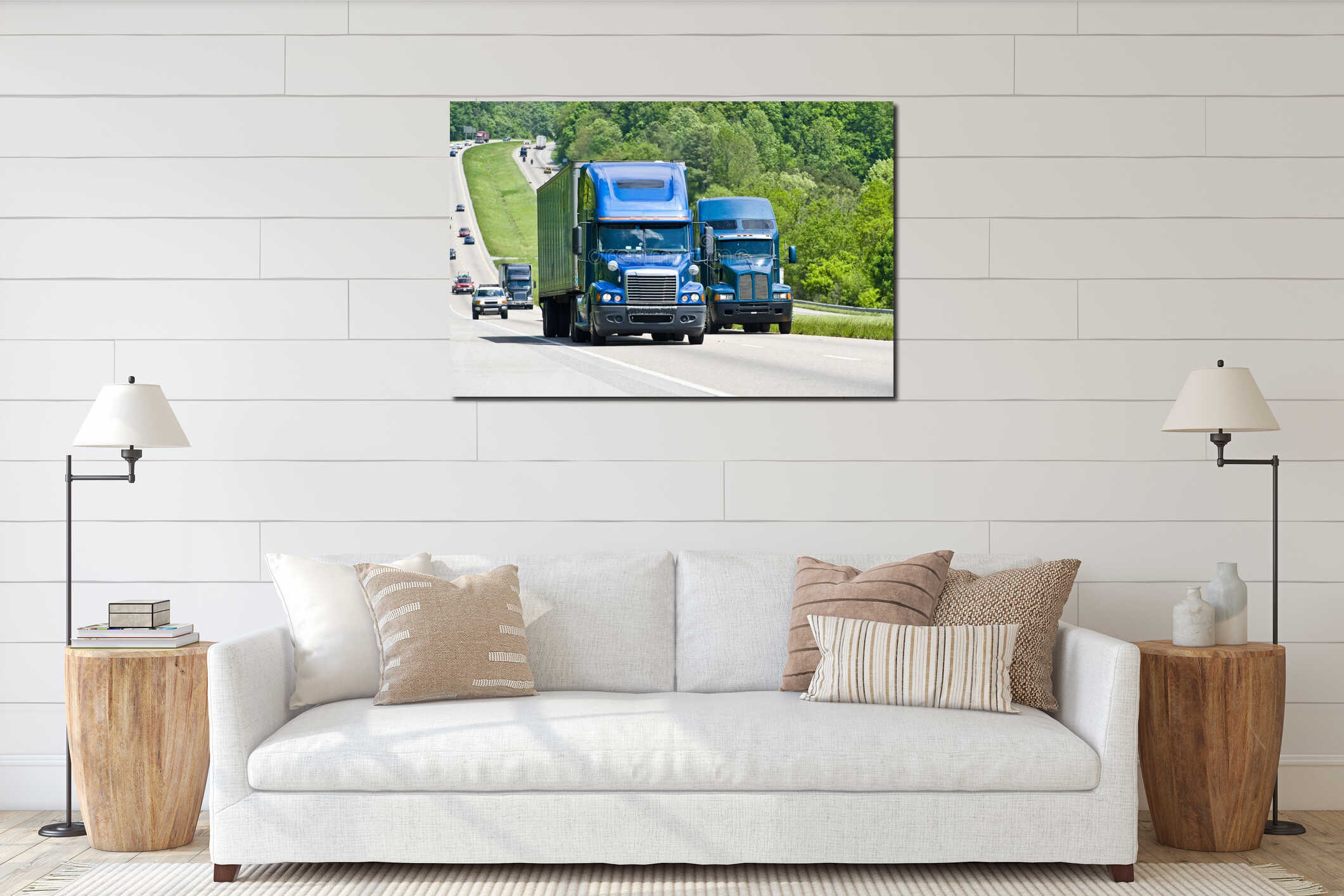 Canvas hanging interior mockup