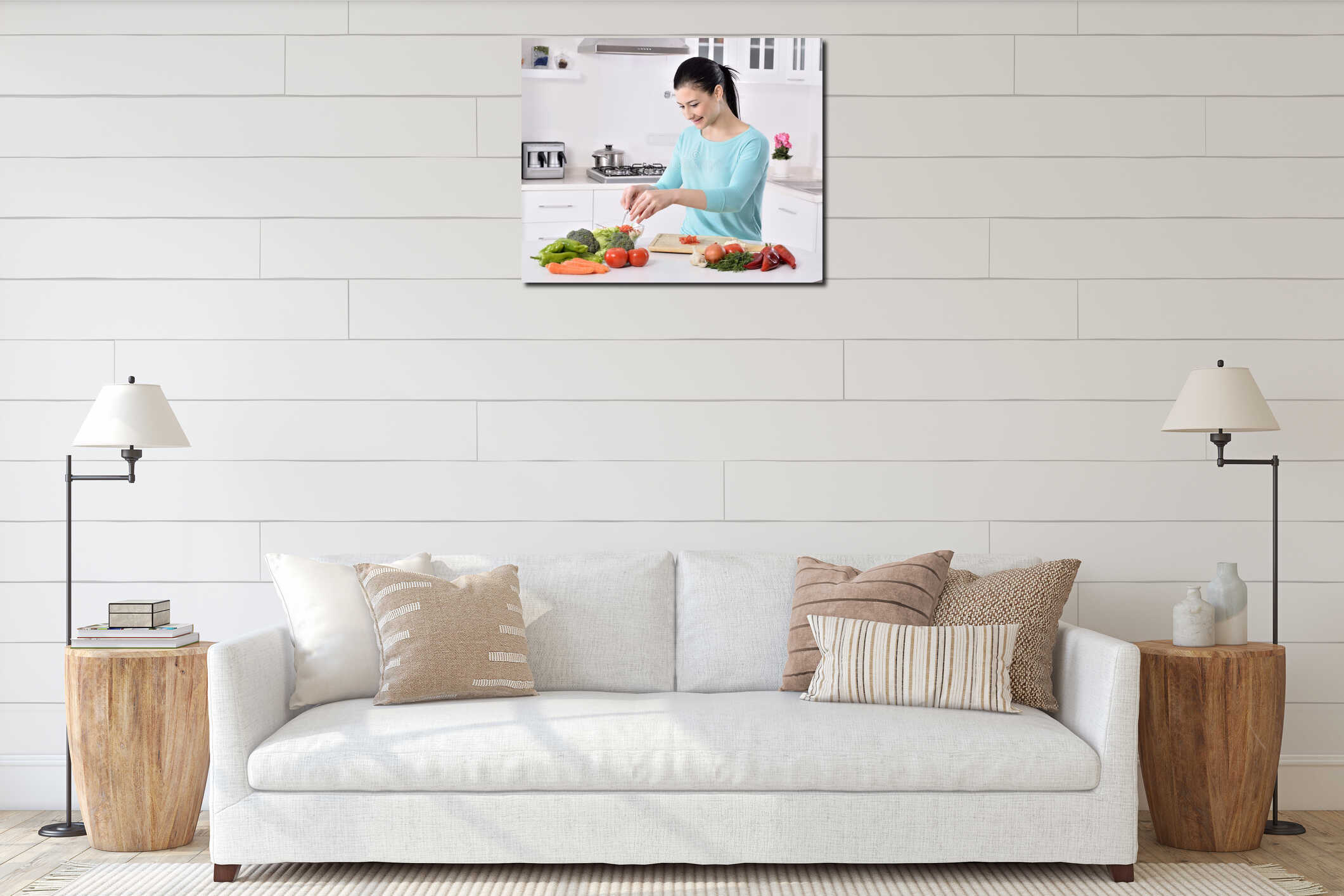 Canvas hanging interior mockup