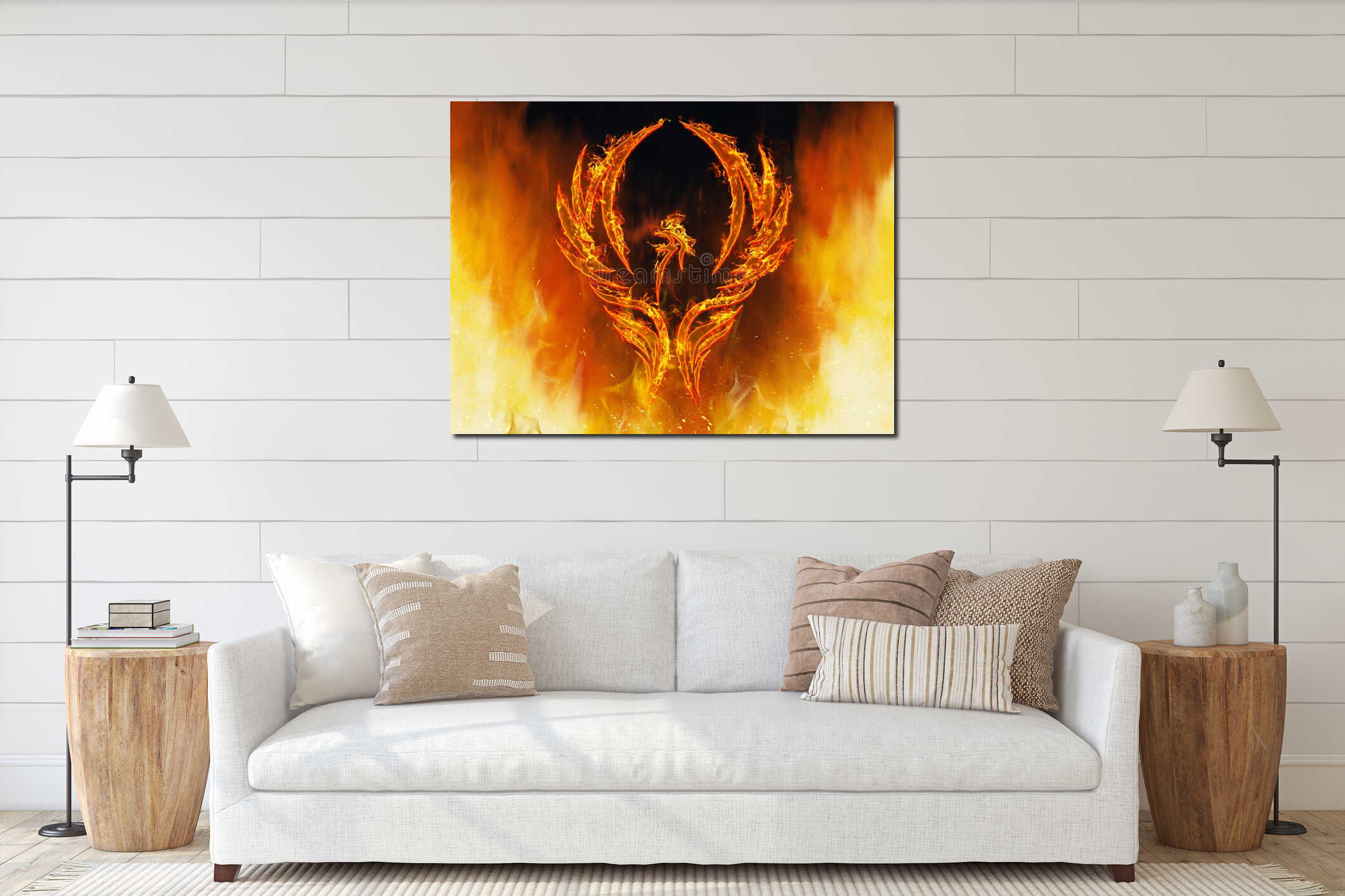 Canvas hanging interior mockup