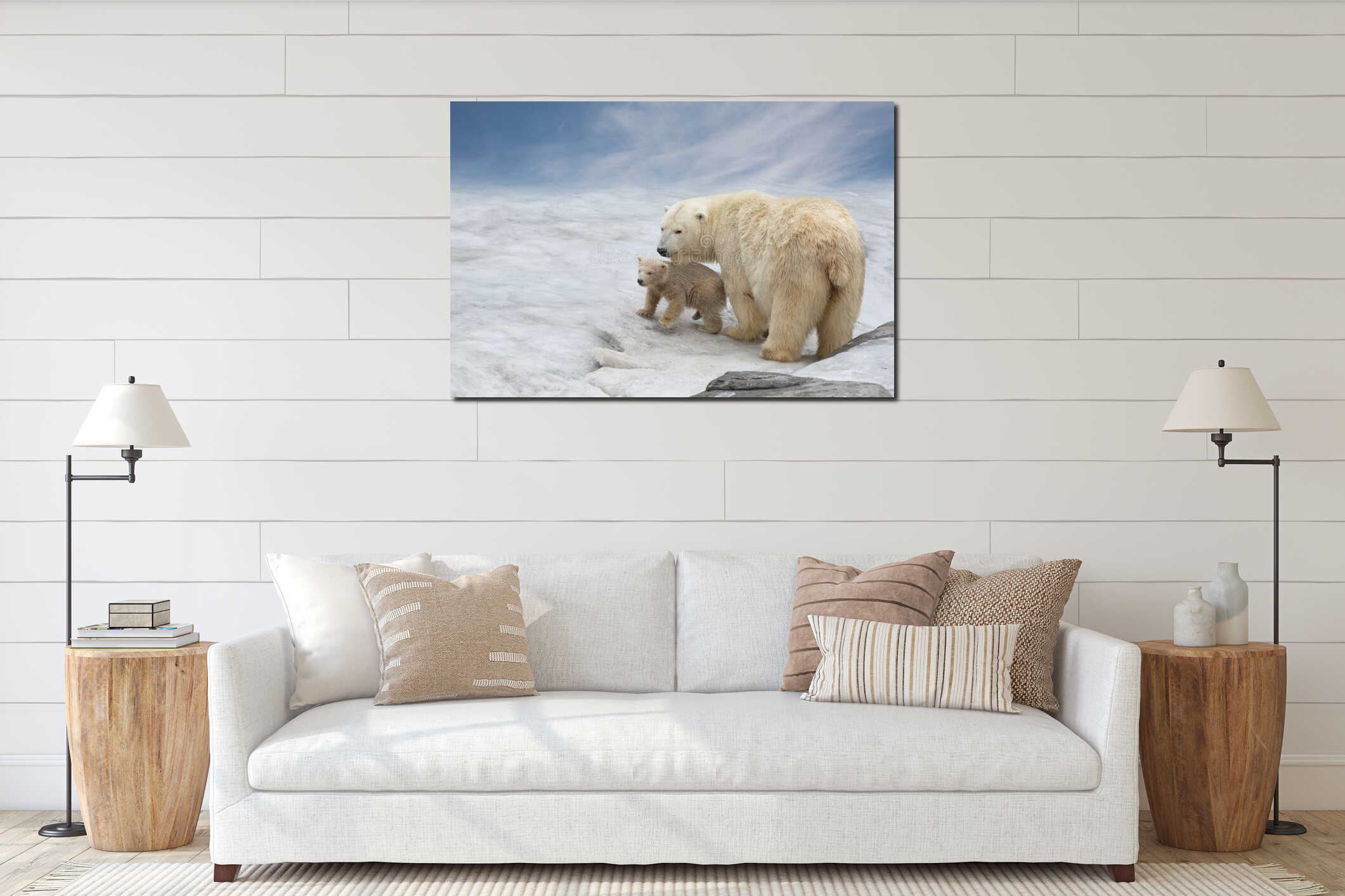 Canvas hanging interior mockup