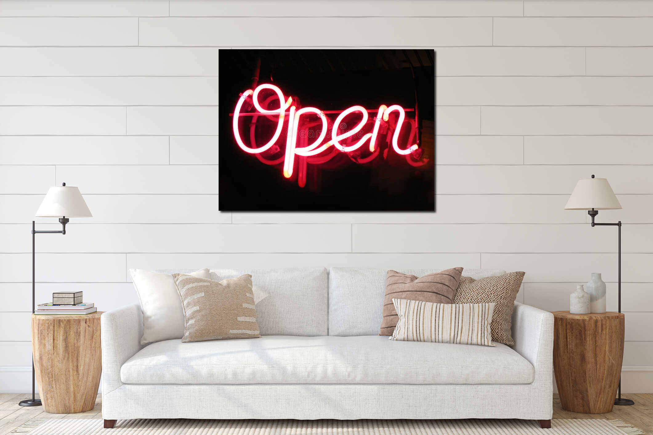 Canvas hanging interior mockup