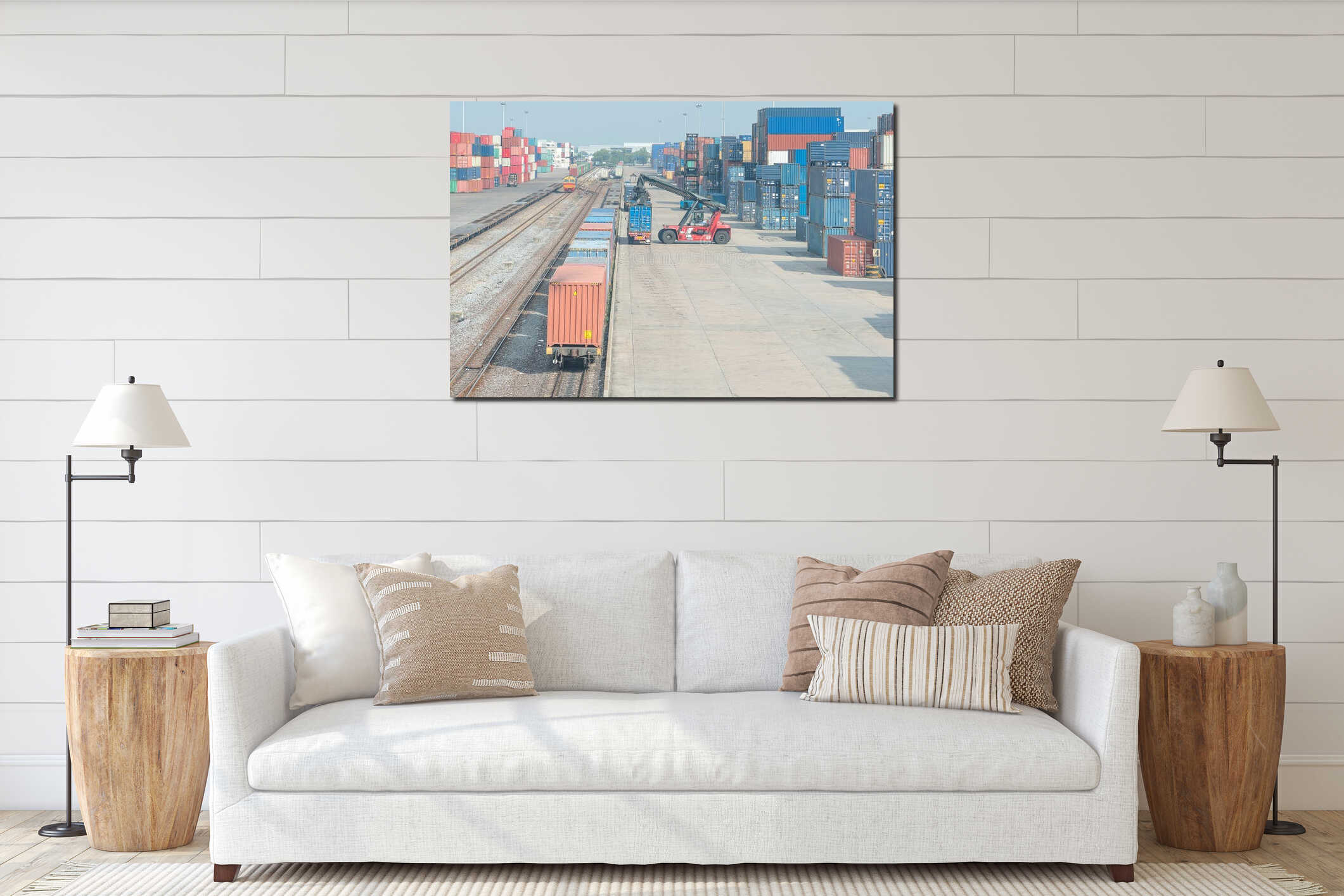 Canvas hanging interior mockup