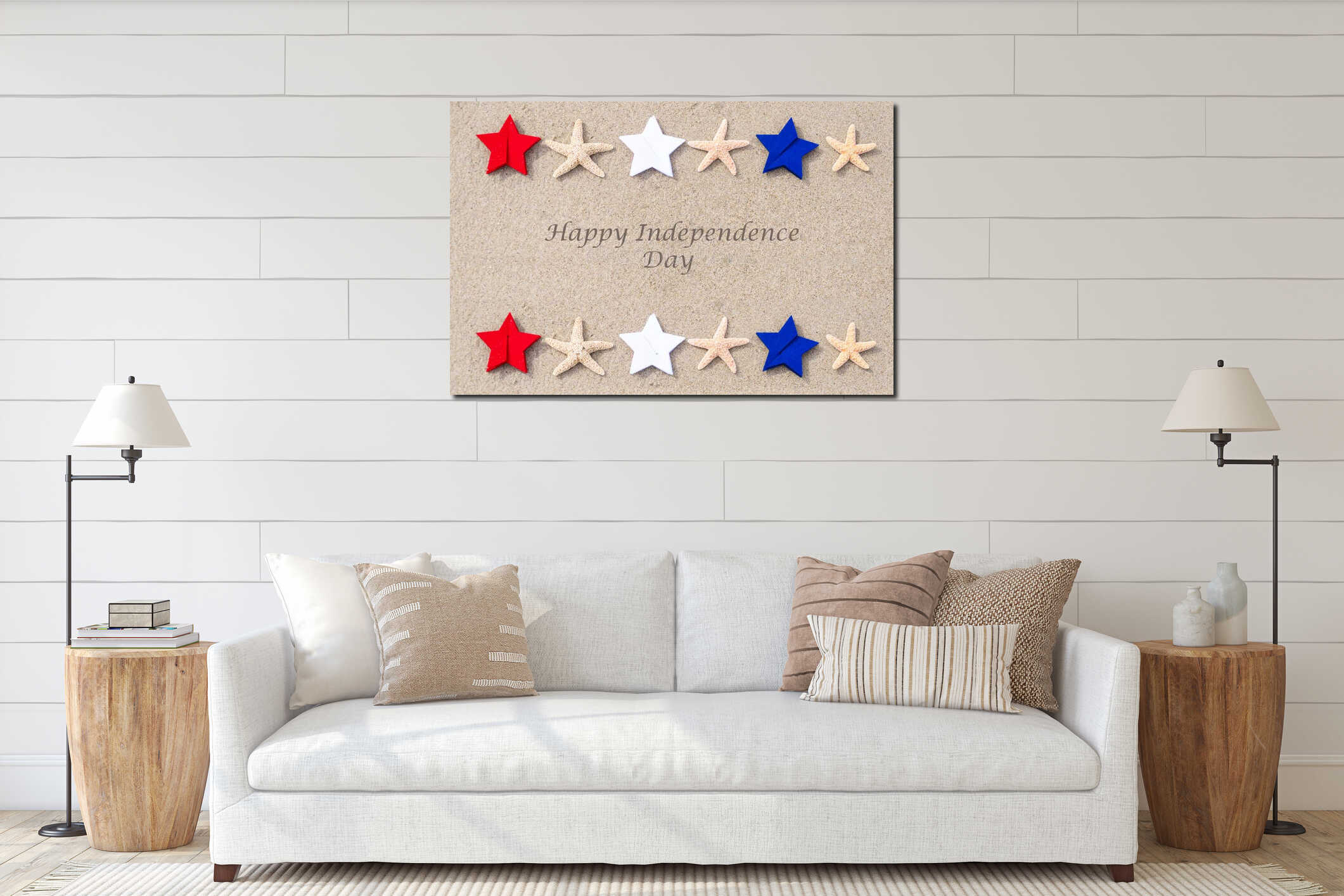 Canvas hanging interior mockup