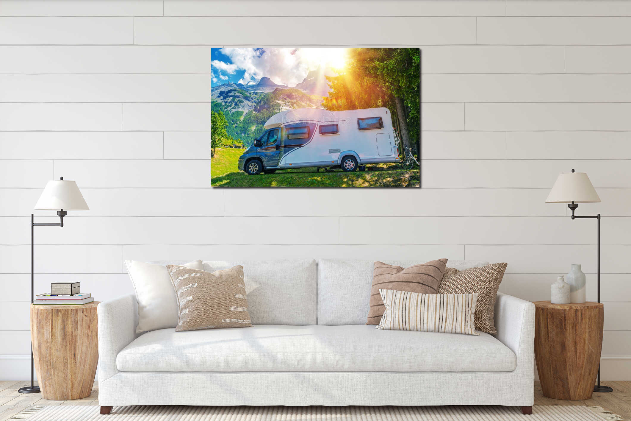 Canvas hanging interior mockup