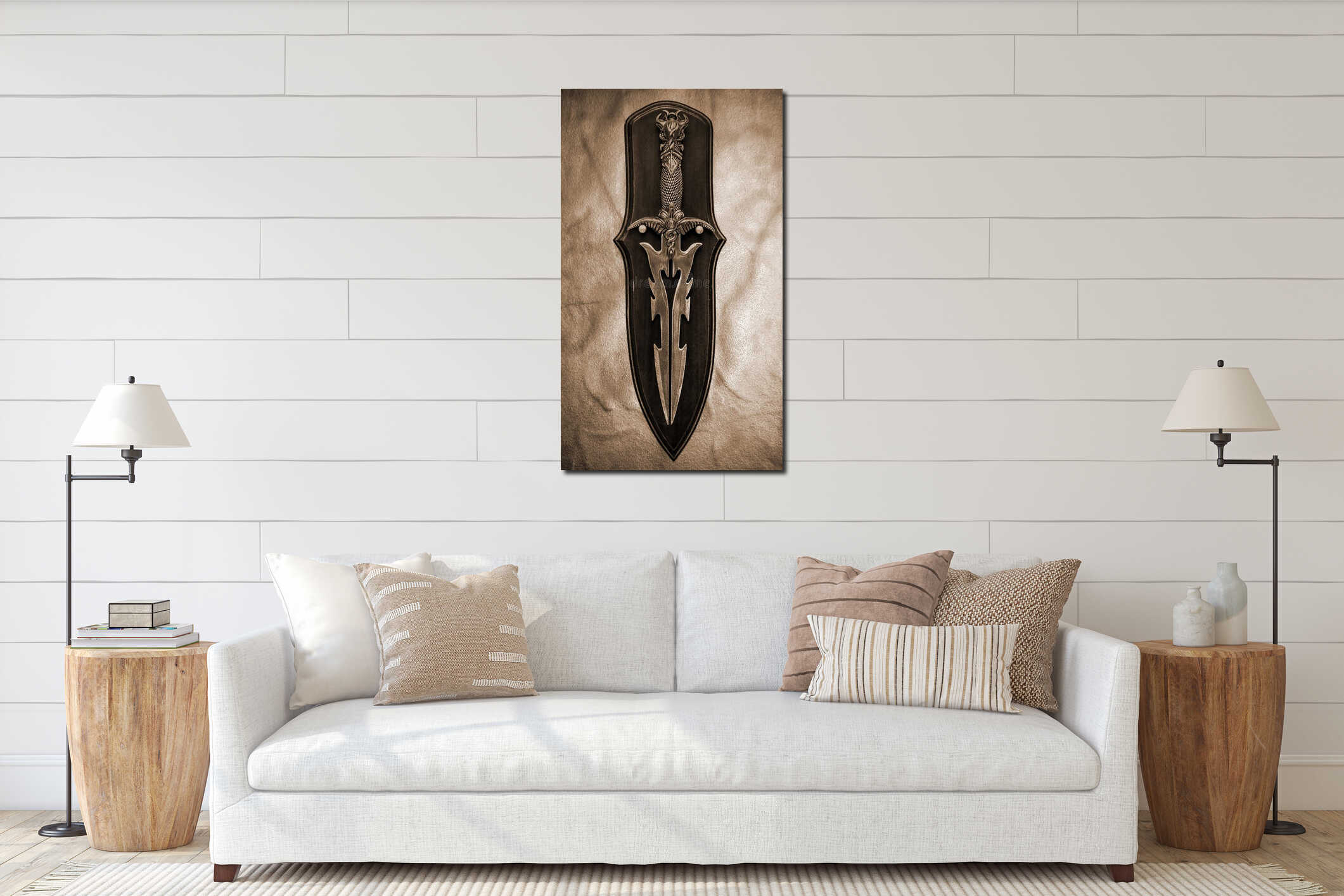 Canvas hanging interior mockup