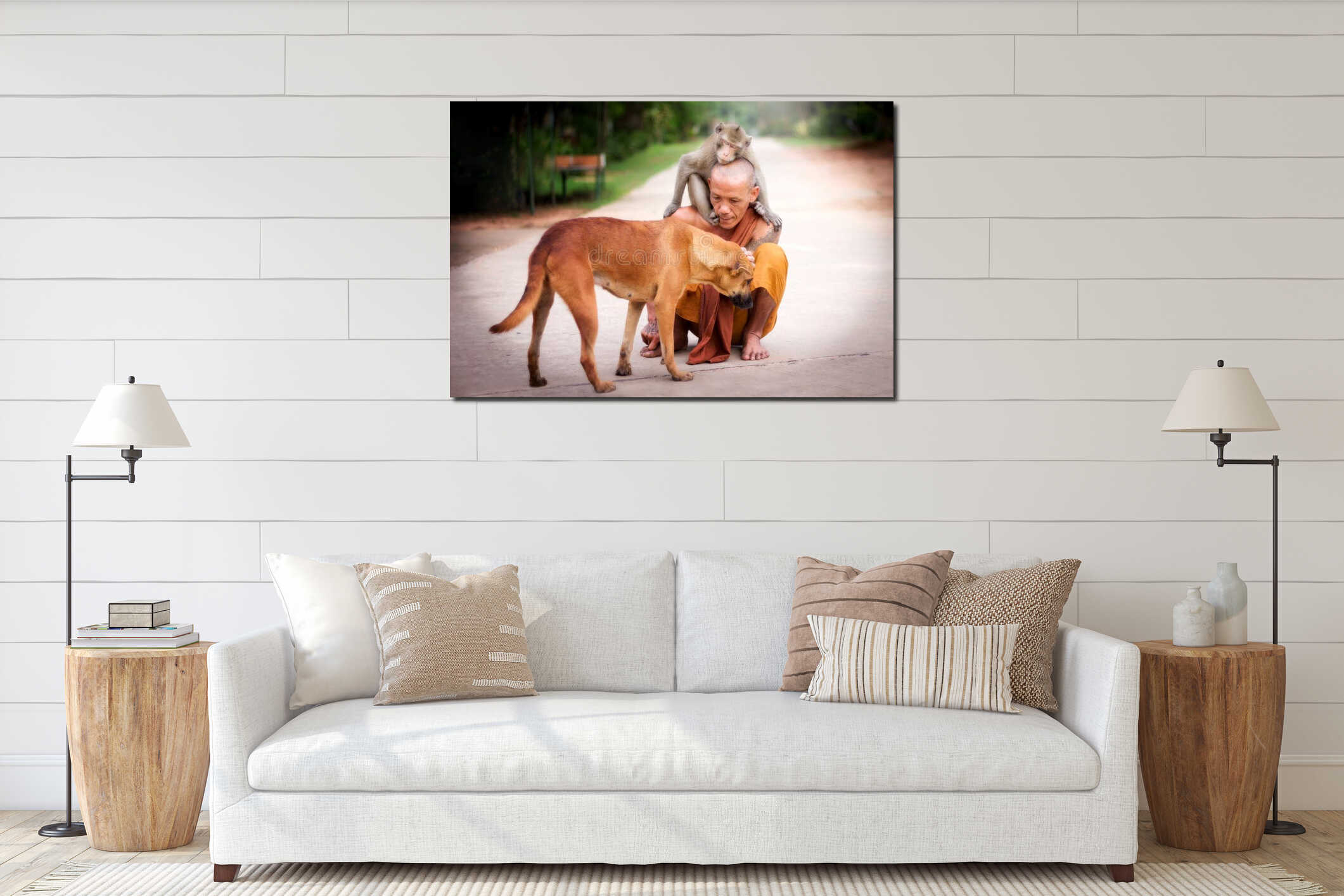 Canvas hanging interior mockup