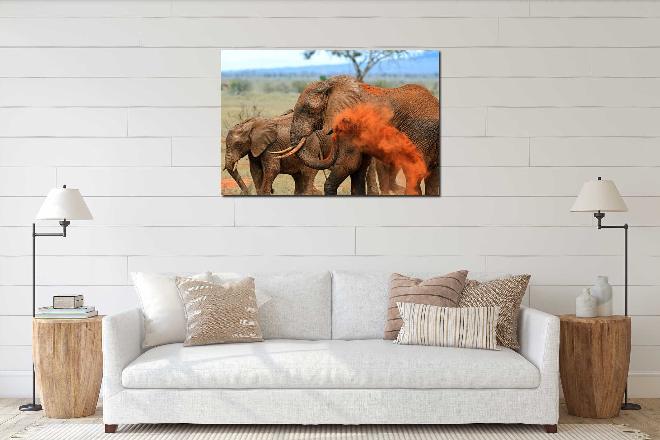 Canvas hanging interior mockup