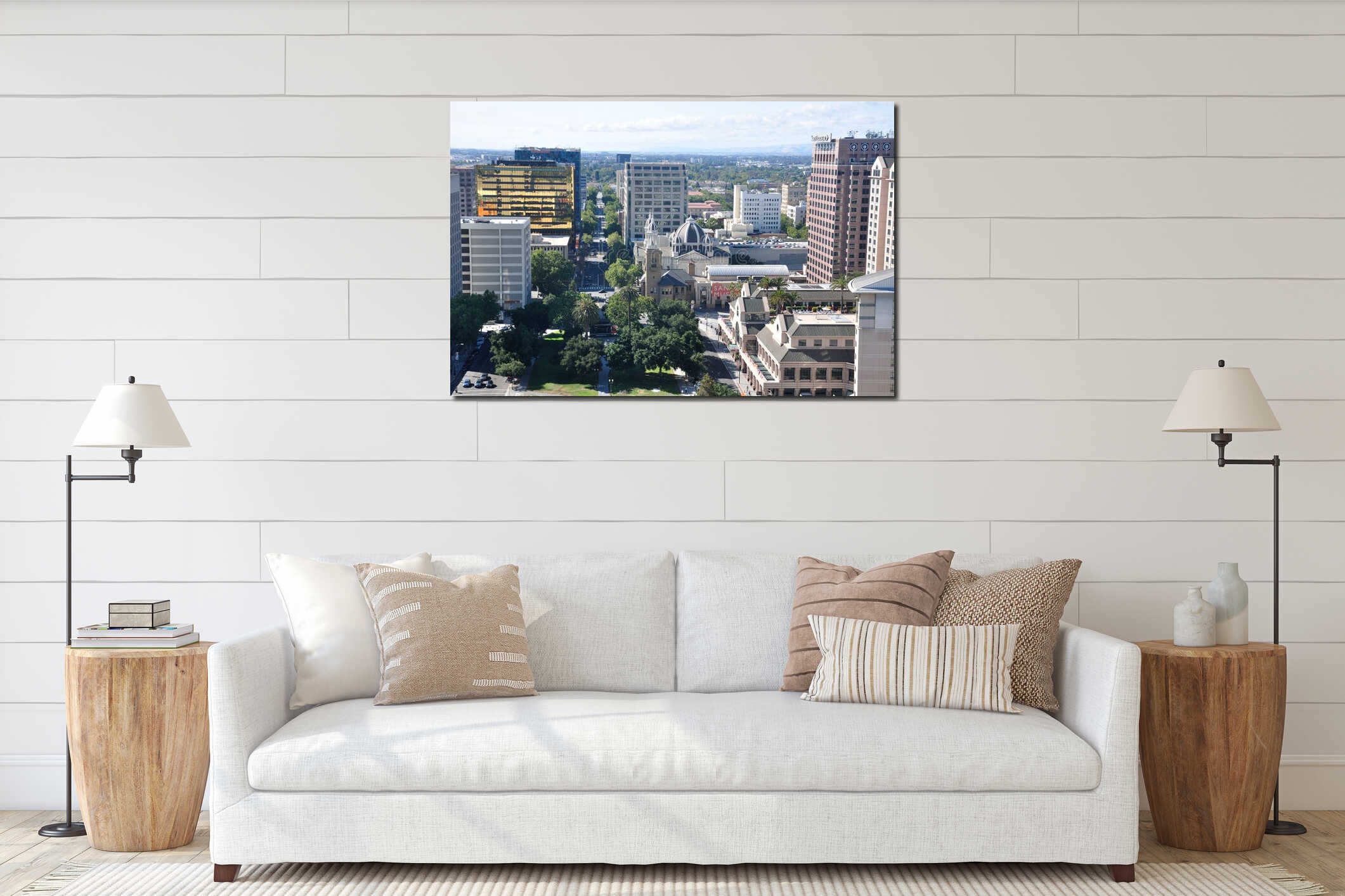 Canvas hanging interior mockup