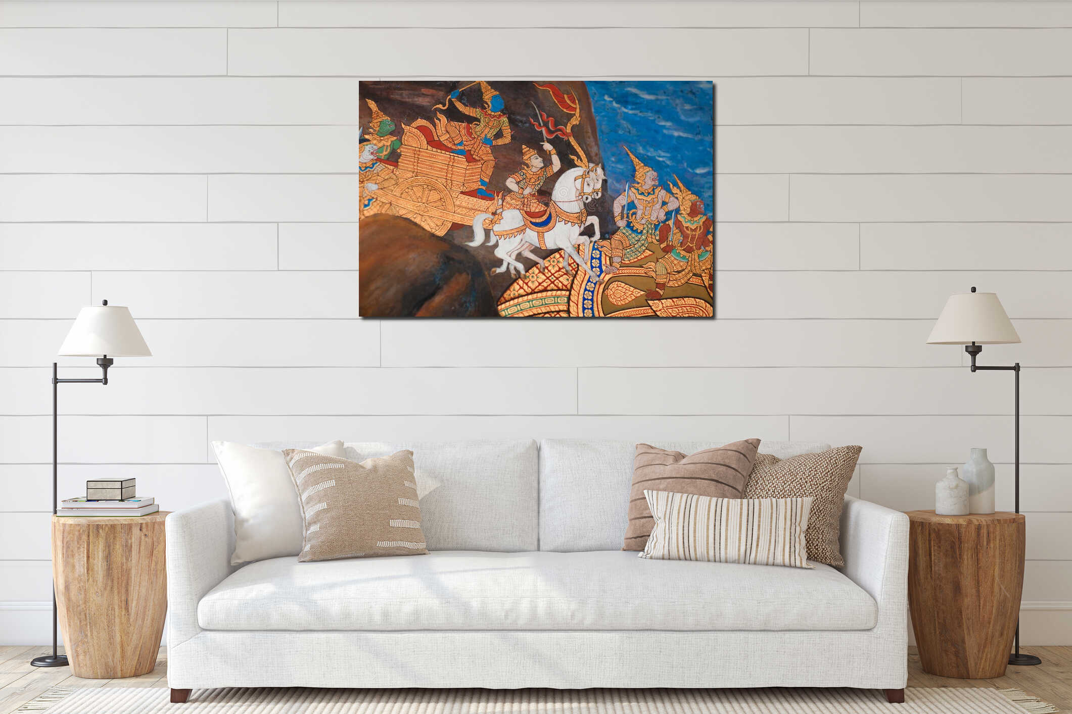 Canvas hanging interior mockup