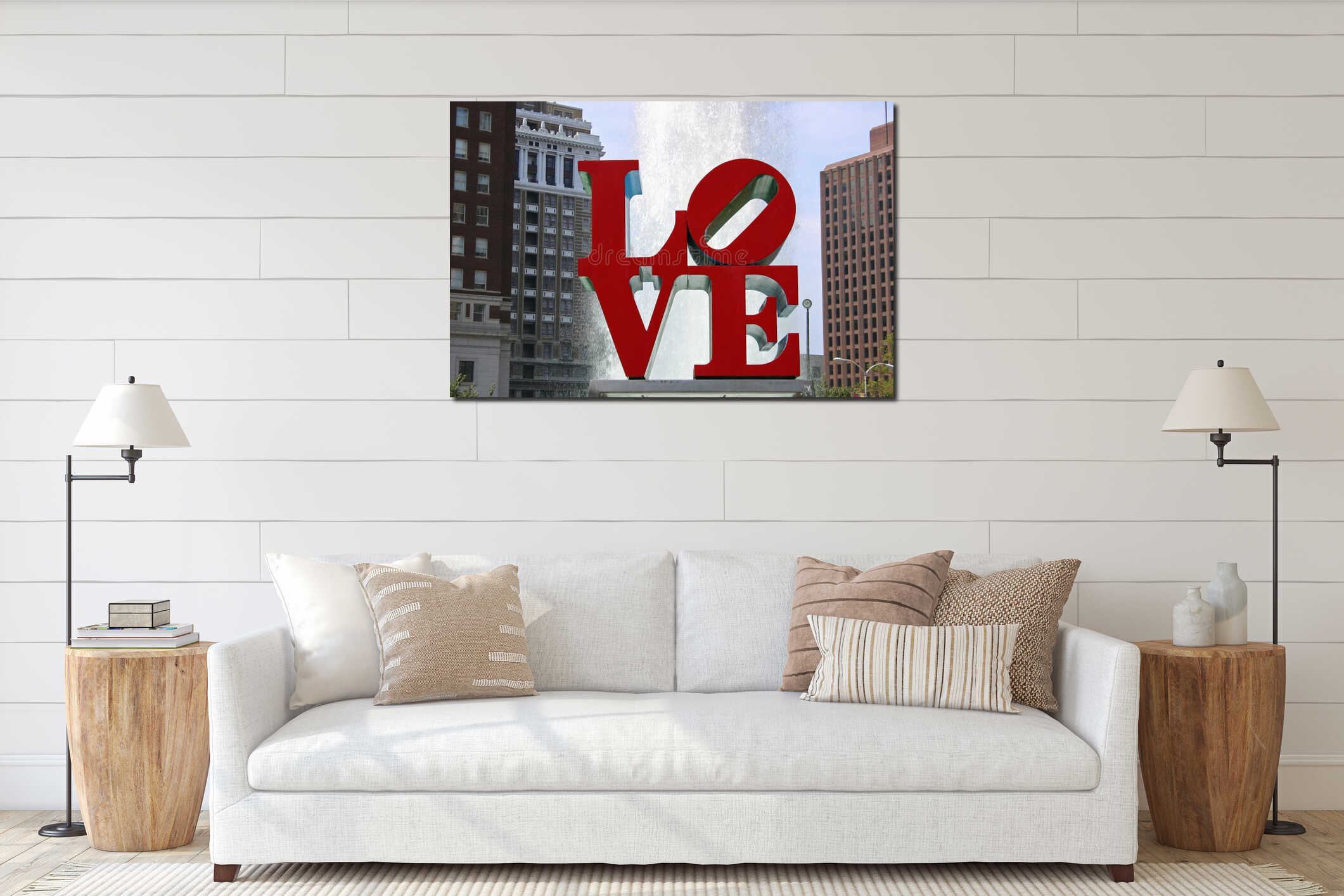 Canvas hanging interior mockup