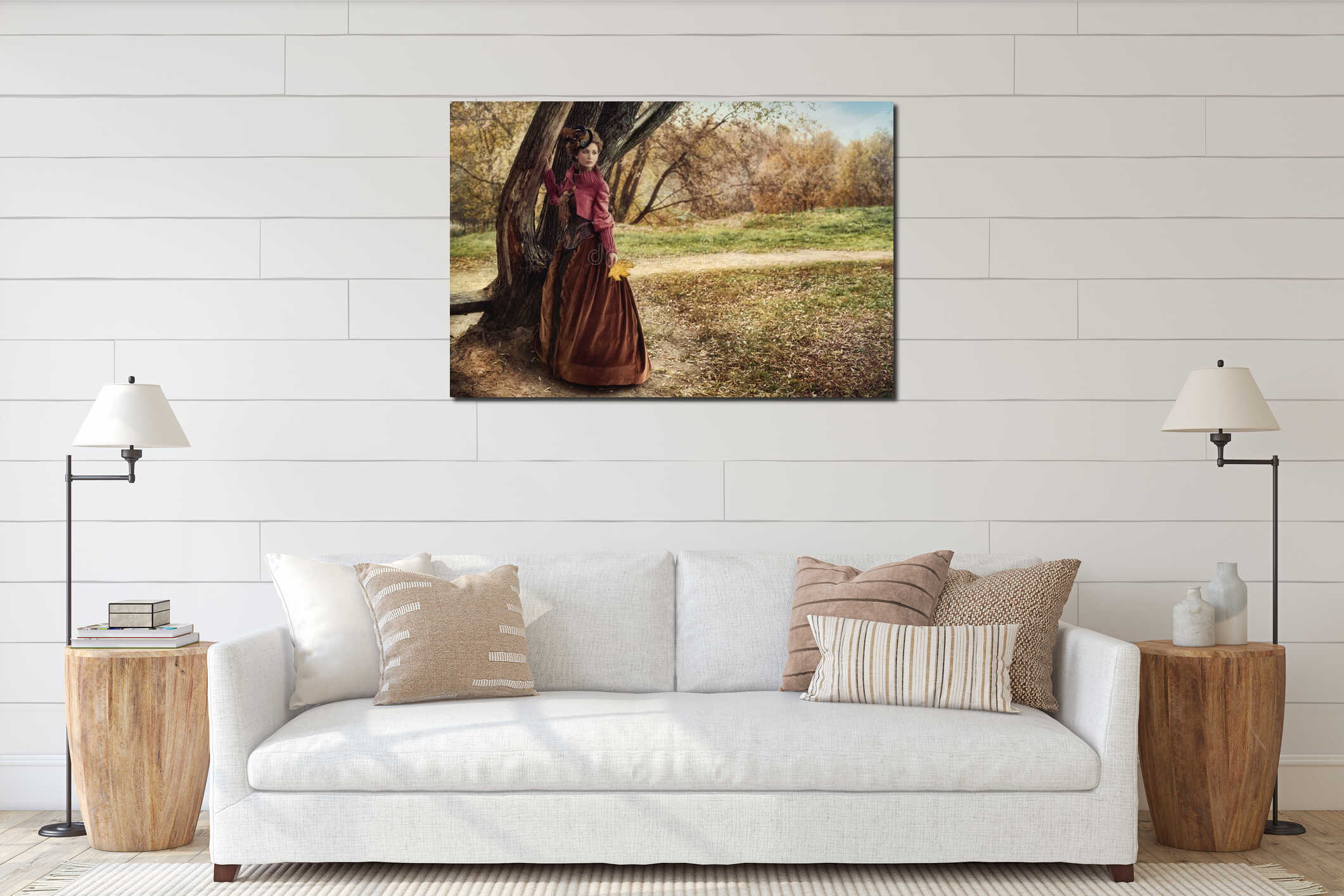 Canvas hanging interior mockup