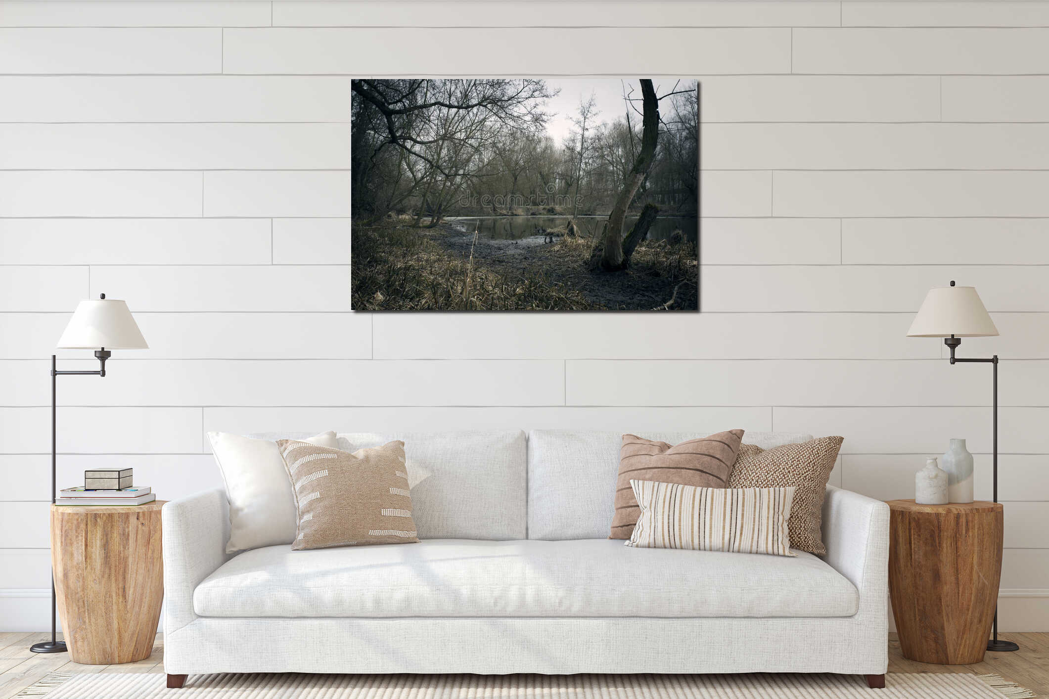 Canvas hanging interior mockup