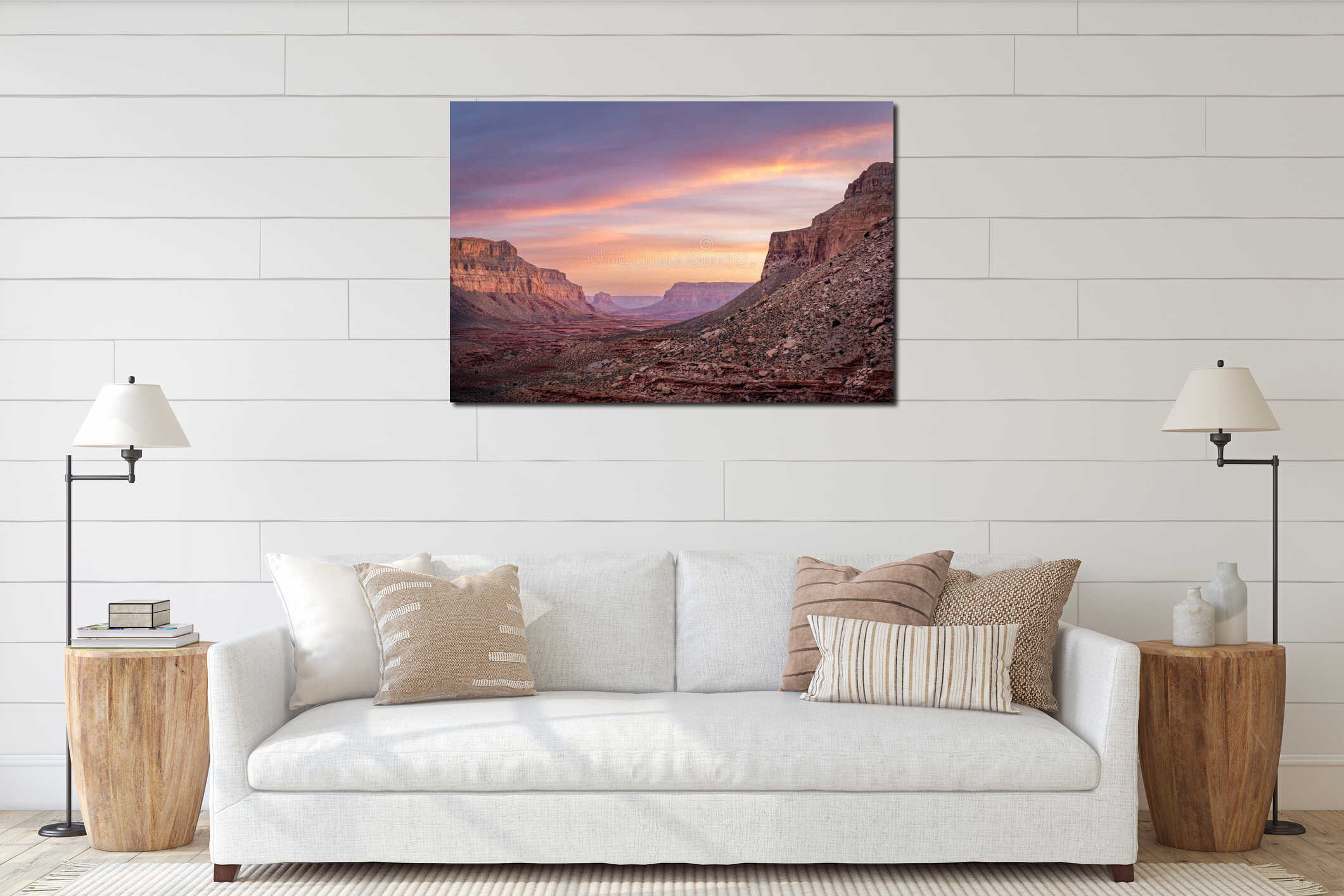 Canvas hanging interior mockup