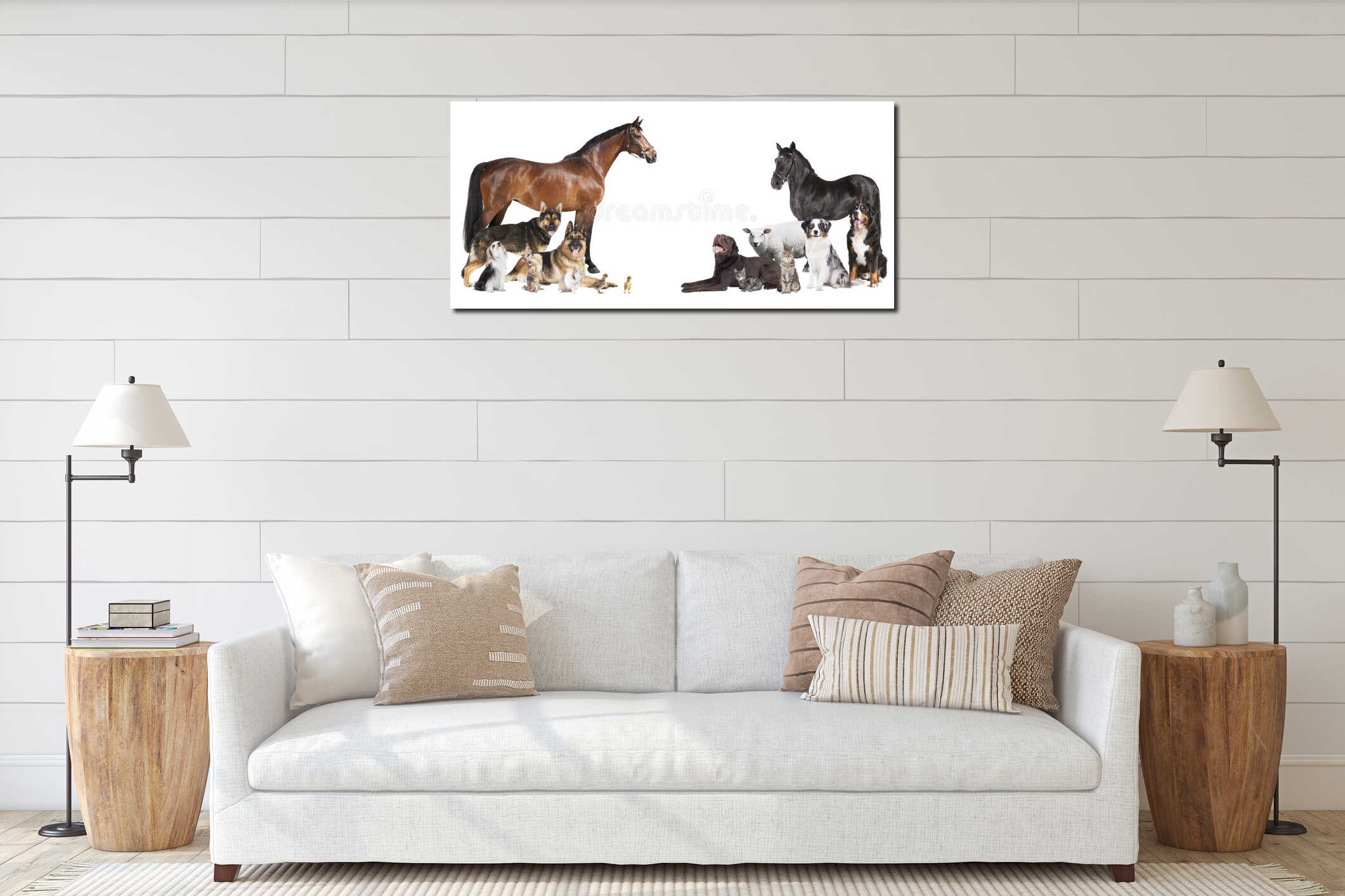 Canvas hanging interior mockup