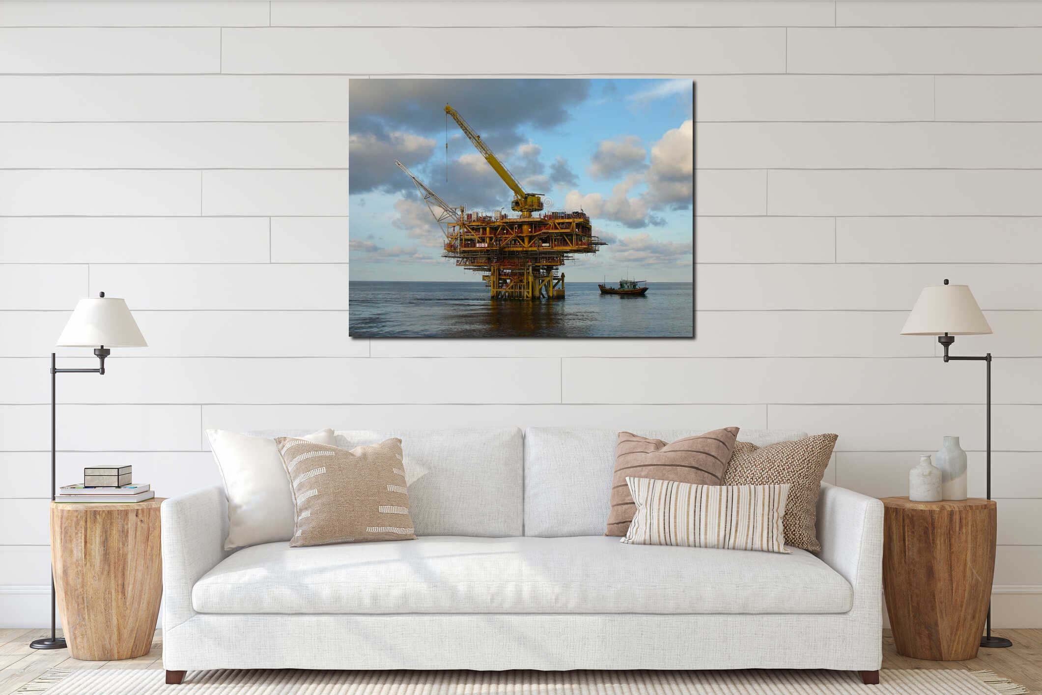 Canvas hanging interior mockup