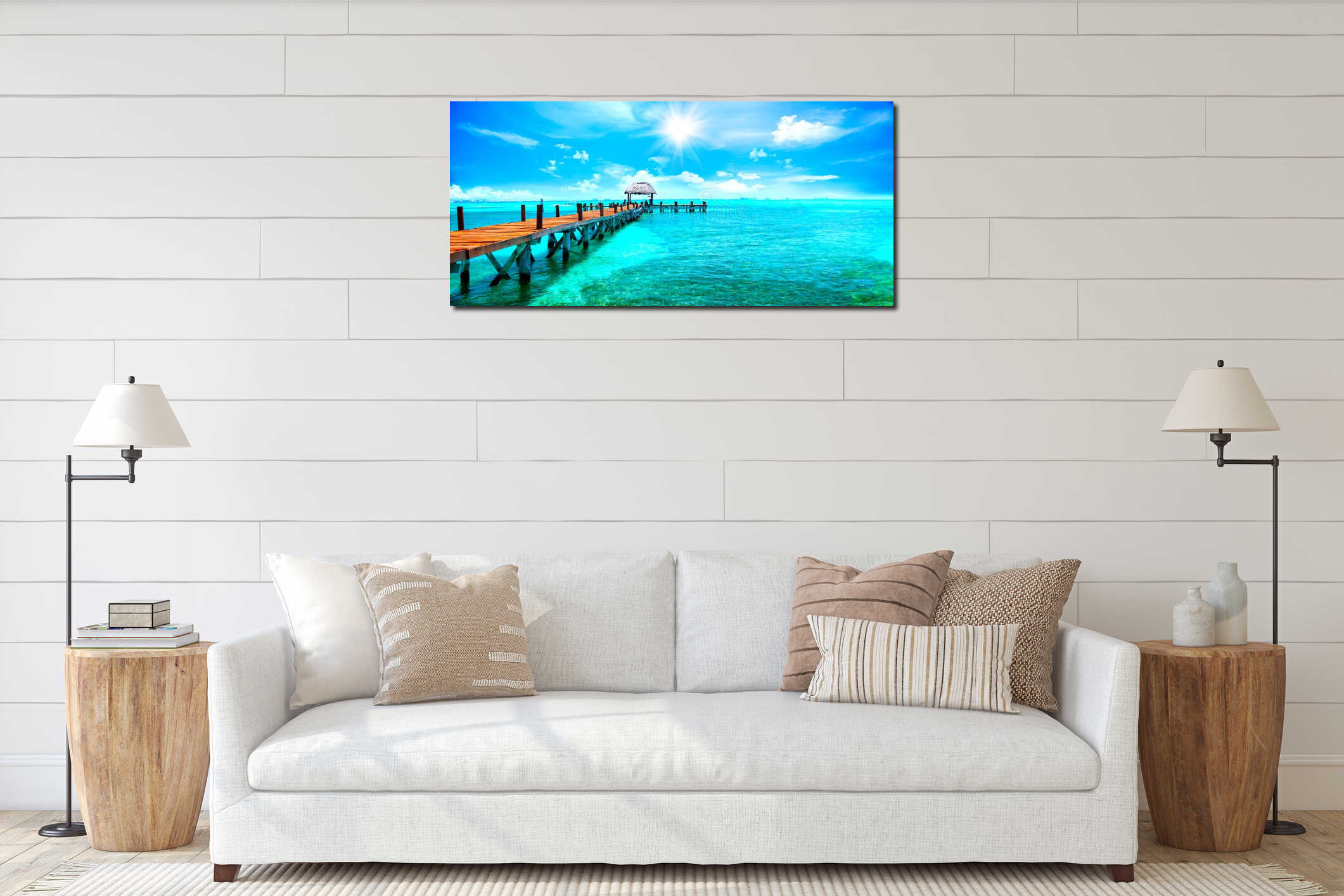 Canvas hanging interior mockup