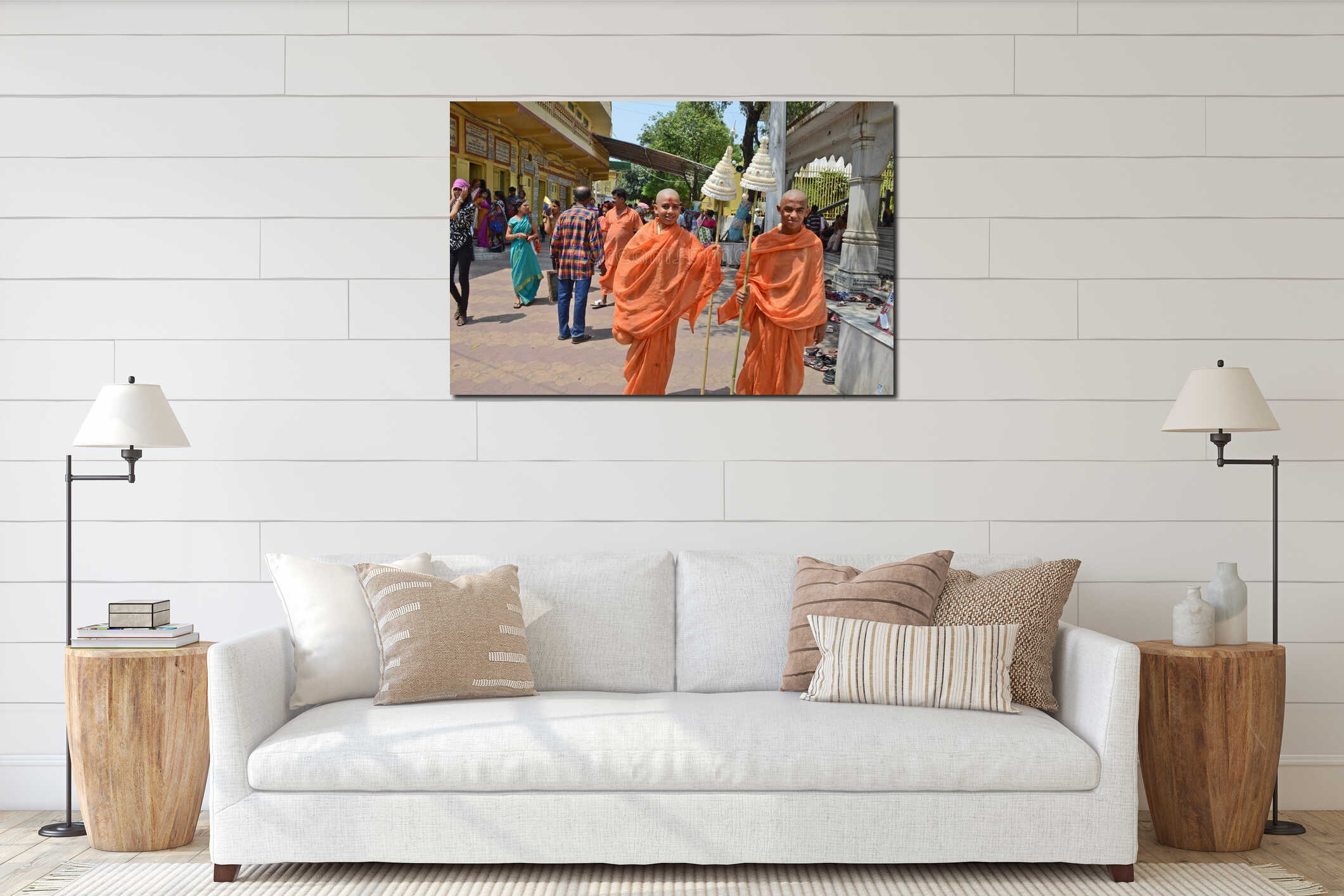 Canvas hanging interior mockup