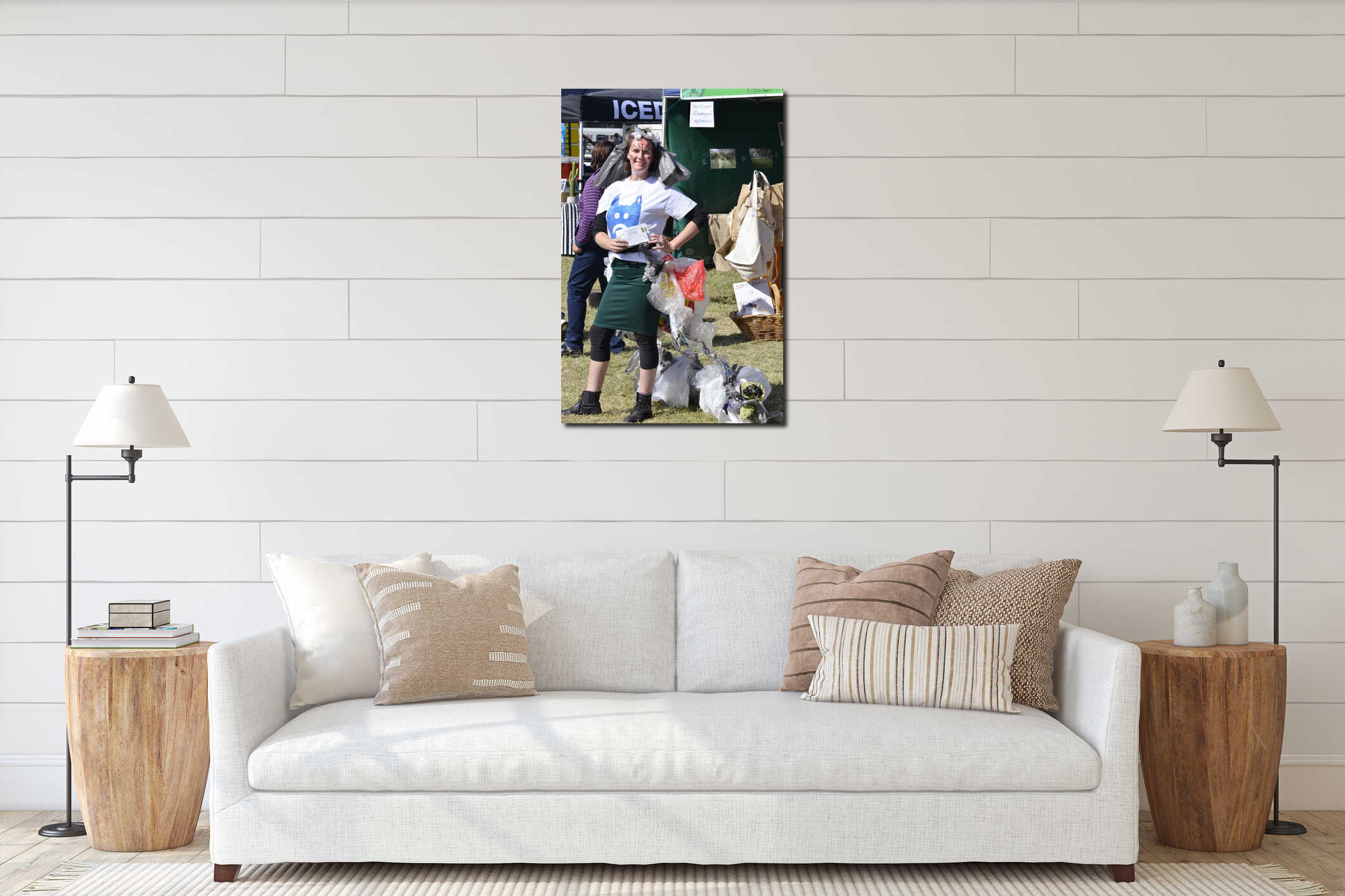 Canvas hanging interior mockup