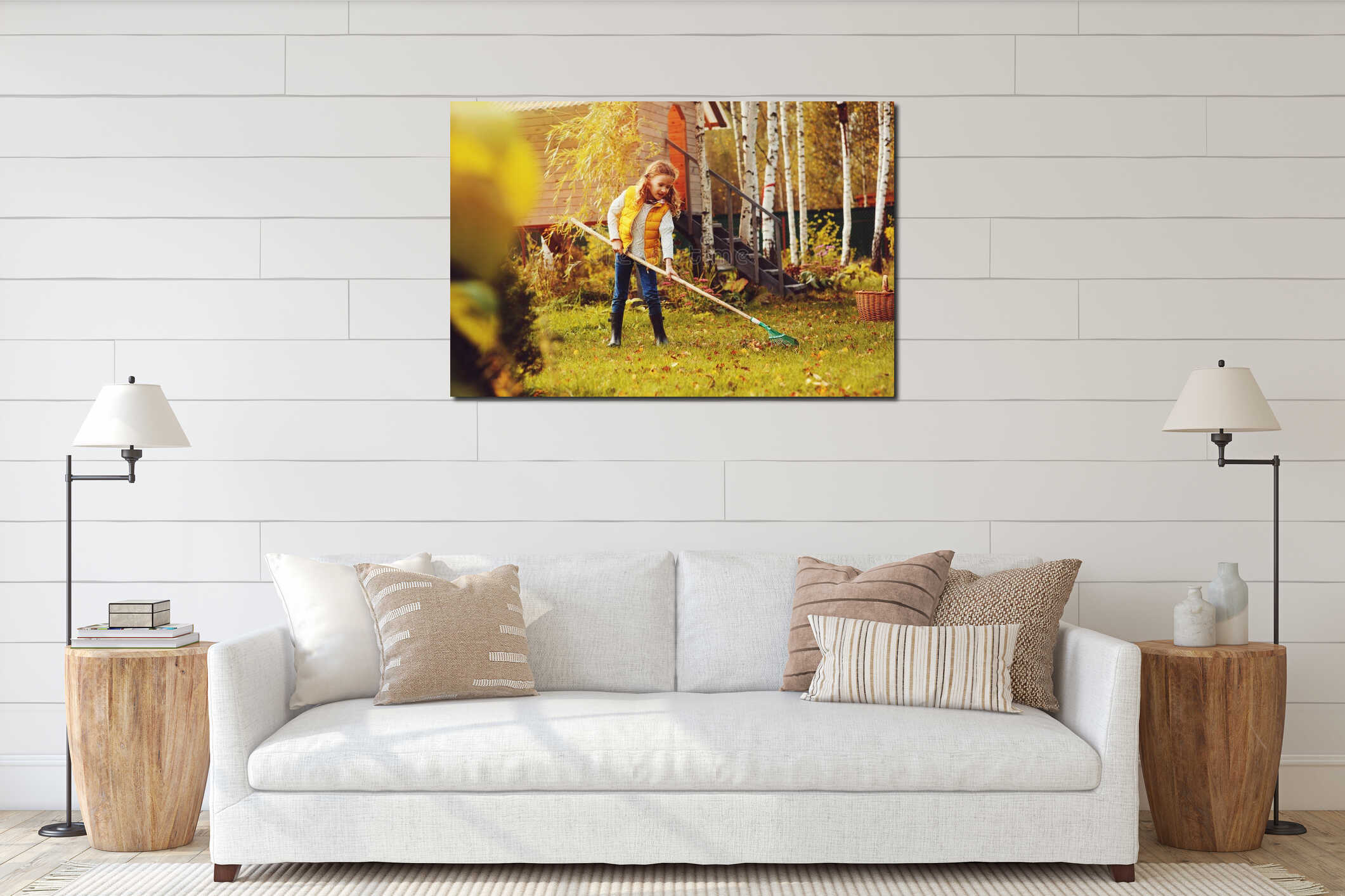 Canvas hanging interior mockup