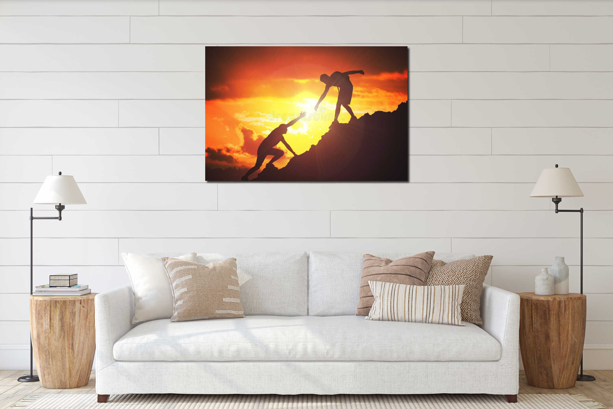 Canvas hanging interior mockup